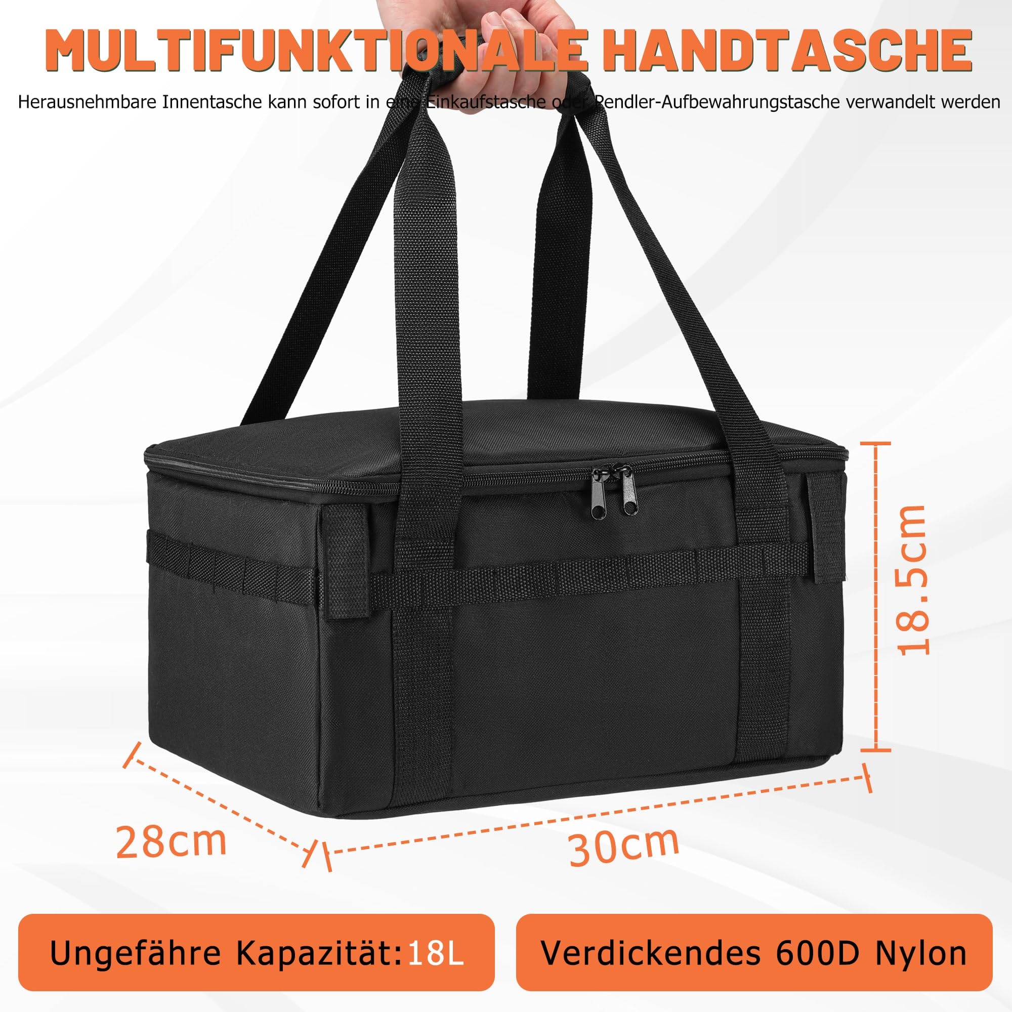 CDYWD Fahrradkorb Hinten für Herren & Damen, Groß Abnehmbar Fahrradkorb Gepäckträger mit Herausnehmbarer Innentasche, Hinten Fahrrad Korb Schulranzen für Ebike, Mountainbike, Citybike, Cruiser