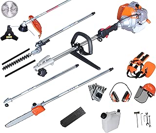 PROYAMA Powerful 42.7cc 5 in 1 Multi functional Trimming Tools,Gas Hedge Trimmer,String Trimmer, Brush Cutter,Pole Saw with Extension Pole - coolthings.us