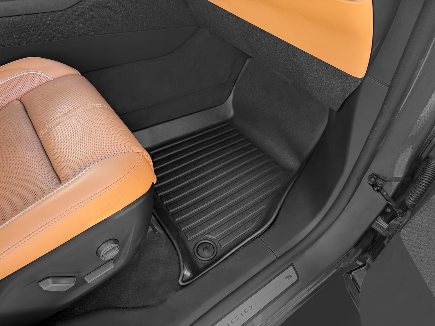 for Lucid Gravity 2025-2026 Models - Custom Car Mats - Maximum Coverage, All Weather, Laser Measured - This Full Set Includes 1st, 2nd and 3rd Rows