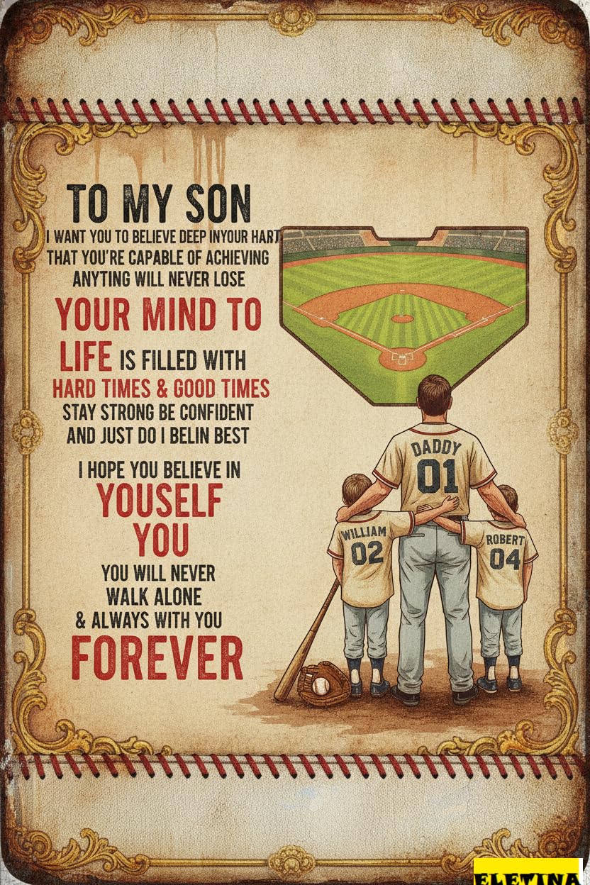 Personalized Sign for Man Cave Vintage Tin S Motivational Wall Decor-to Son Teen Boy Room Baseball Decor Gifts,sports Posters Boys Bedroom 8x12 Inch Private Property Decorative