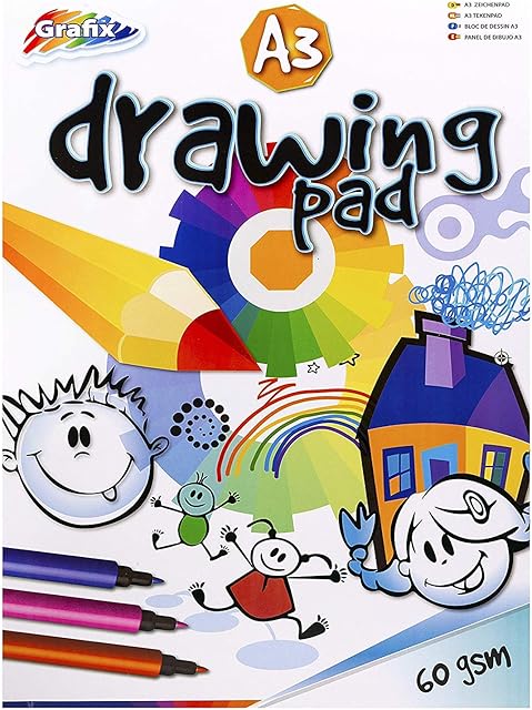 Grafix Drawing Pad A3 Paper DIN A3 Children's Drawing Pad 420 mm x 297 mm