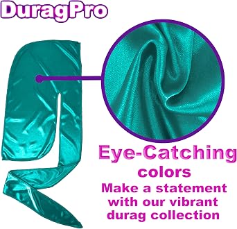1 Pack Teal Silky Satin Durag Bundle 4 Pack Red Silk Durag