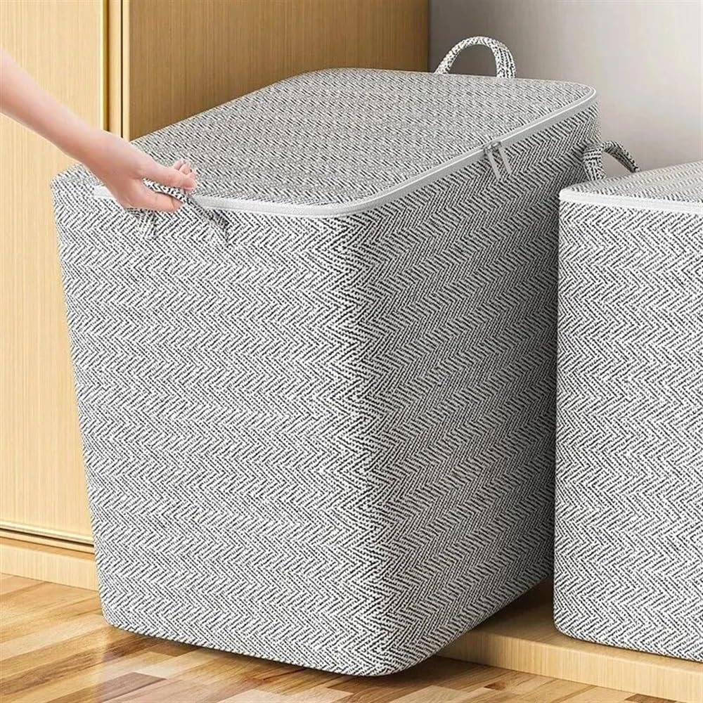 Quilt Storage Bag Large Capacity Duvet Blanket Foldable Sorting Bags Dustproof Clothes Organizer Household Moving Bag(150L)
