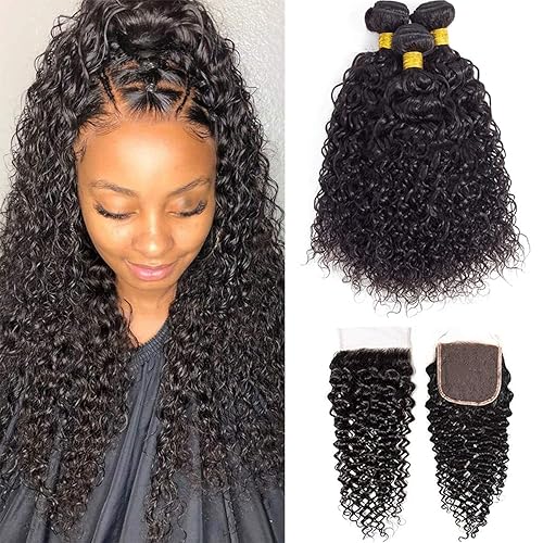 Water Wave Human Hair 3 Bundles 101010+8 inch Wet and