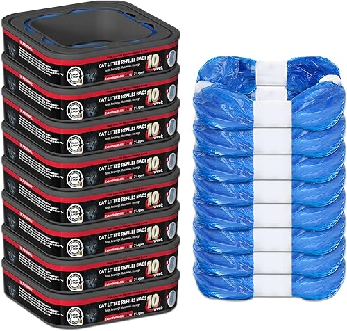 Cartucho de bolsas de repuesto para arena para gatos compatibles con Litter Cat Genie estándar, Plus, XL y XL, bolsas de basura para mascotas,