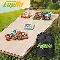 Vista 5 de EunHo Cornhole Bags Regulation Dual Sided Set of 8, Professional Cornhole Bean Bags Slick & Sticky Side Bags with Carry Bag