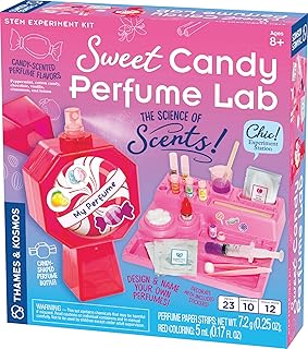 Thames & Kosmos Sweet Candy Perfume Lab STEM Kit | Design & Make Candy-Scented Perfumes! | Explore The Science of Scents | Includes Candy-Shaped Perfume Bottle with Atomizer and 6 Sweet Fragrances