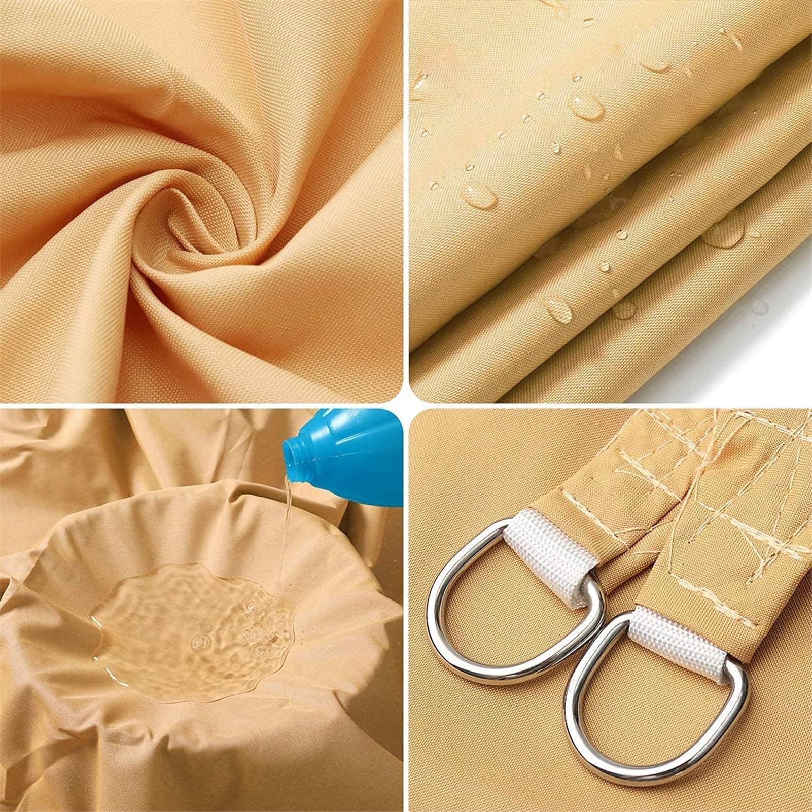Dreieckiges Sonnensegel Wasserdicht UV-Schutz HDPE-Polyester Windfest Reißfest Mit D-Ringen Für Terrasse Balkon Garten Camping (3x4x5m,Rostrot)