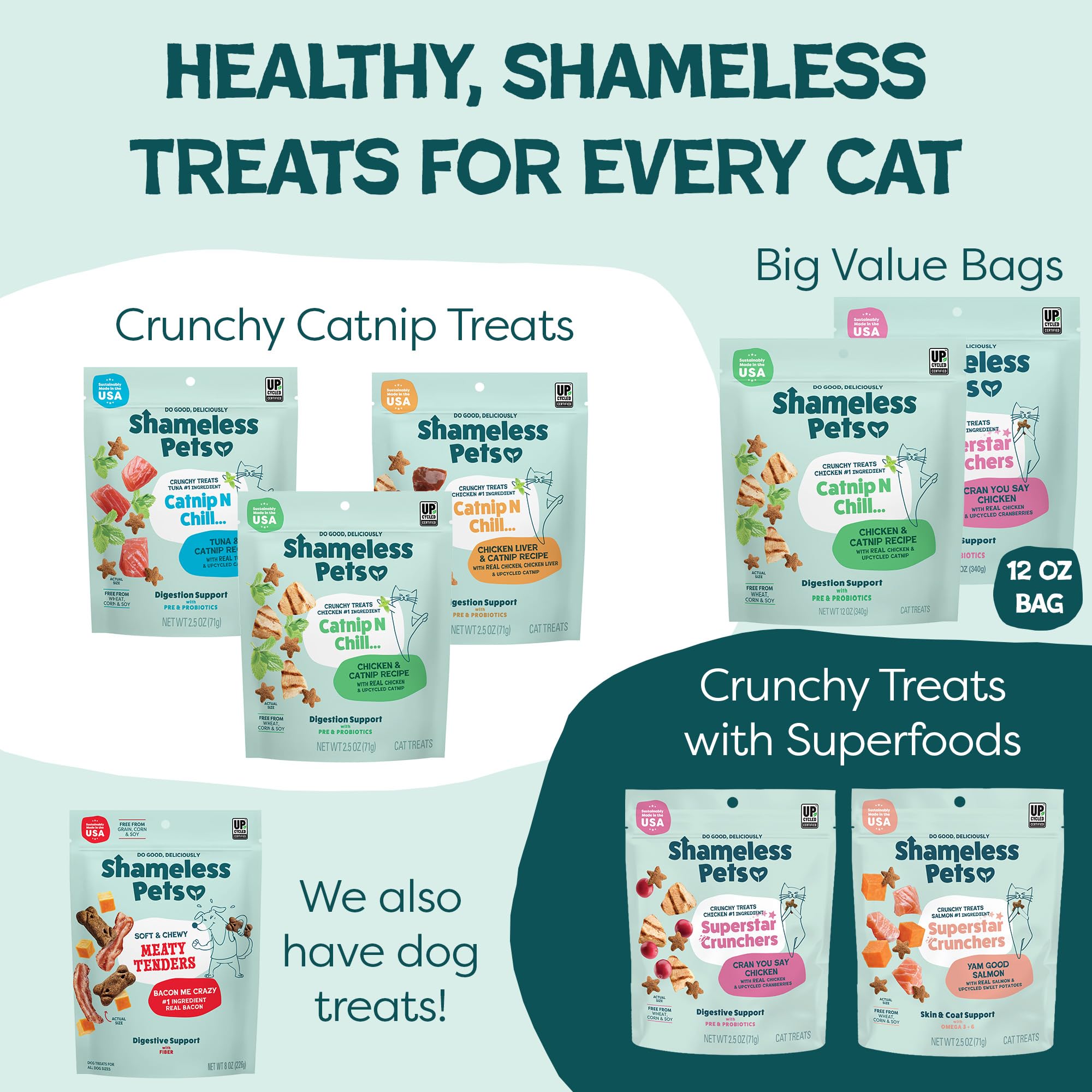Shameless Pets Crunchy Cat Treats Catnip N Chill 1 opakowanie 350 ml