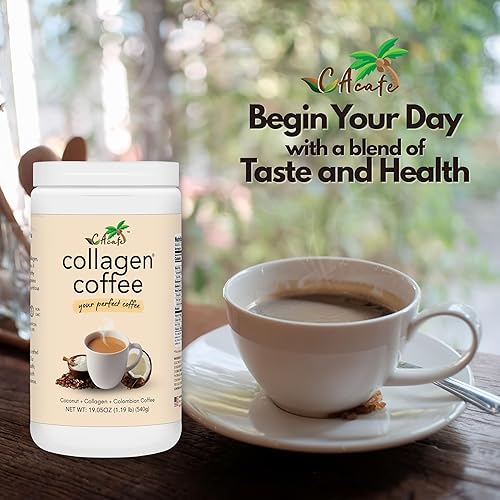 Miniatura 6 de CAcafe Café de colágeno, café colombiano con infusión de coco con colágeno antienvejecimiento, mezcla de bebida cremosa, hacer helado o caliente,