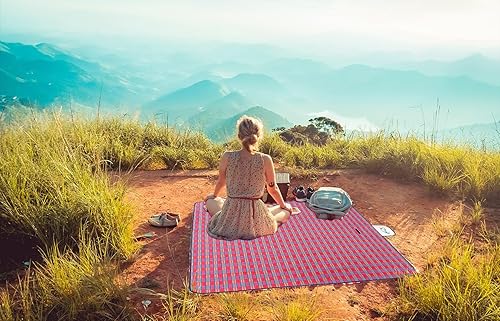 Miniatura 9 de Wind Tour - Mantas de pícnic familiares, impermeables y duraderas con correa de transporte, plegables, 50 x 70.9 pulgadas, a prueba de arena, para