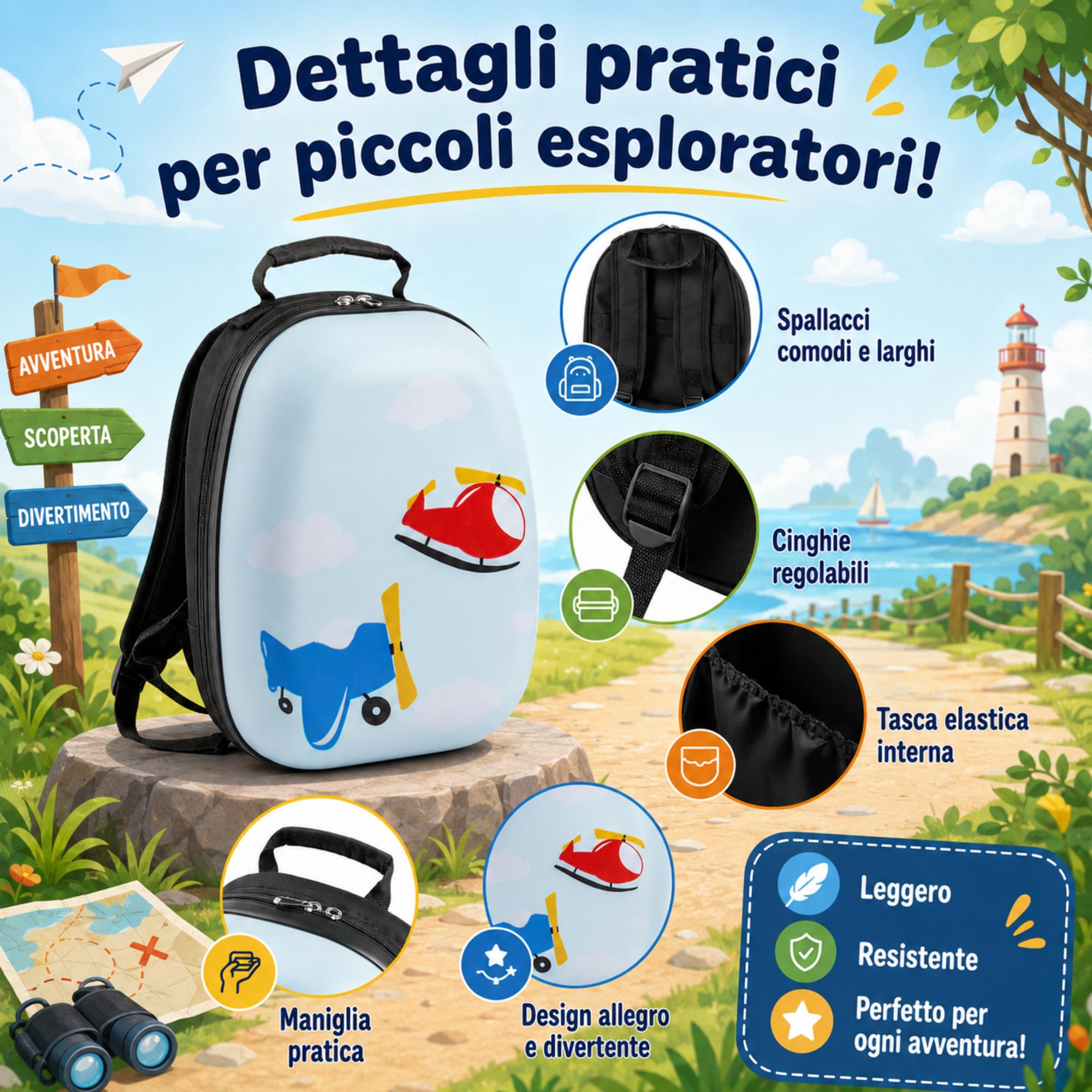 Set Trolley per Bambini 2 Pezzi Valigia Rigida e Zainetto Coordinato Bagaglio a Mano con Ruote Girevoli per Viaggio Scuola e Tempo Libero 46,5x22x32,5 cm Fantasia Traffic