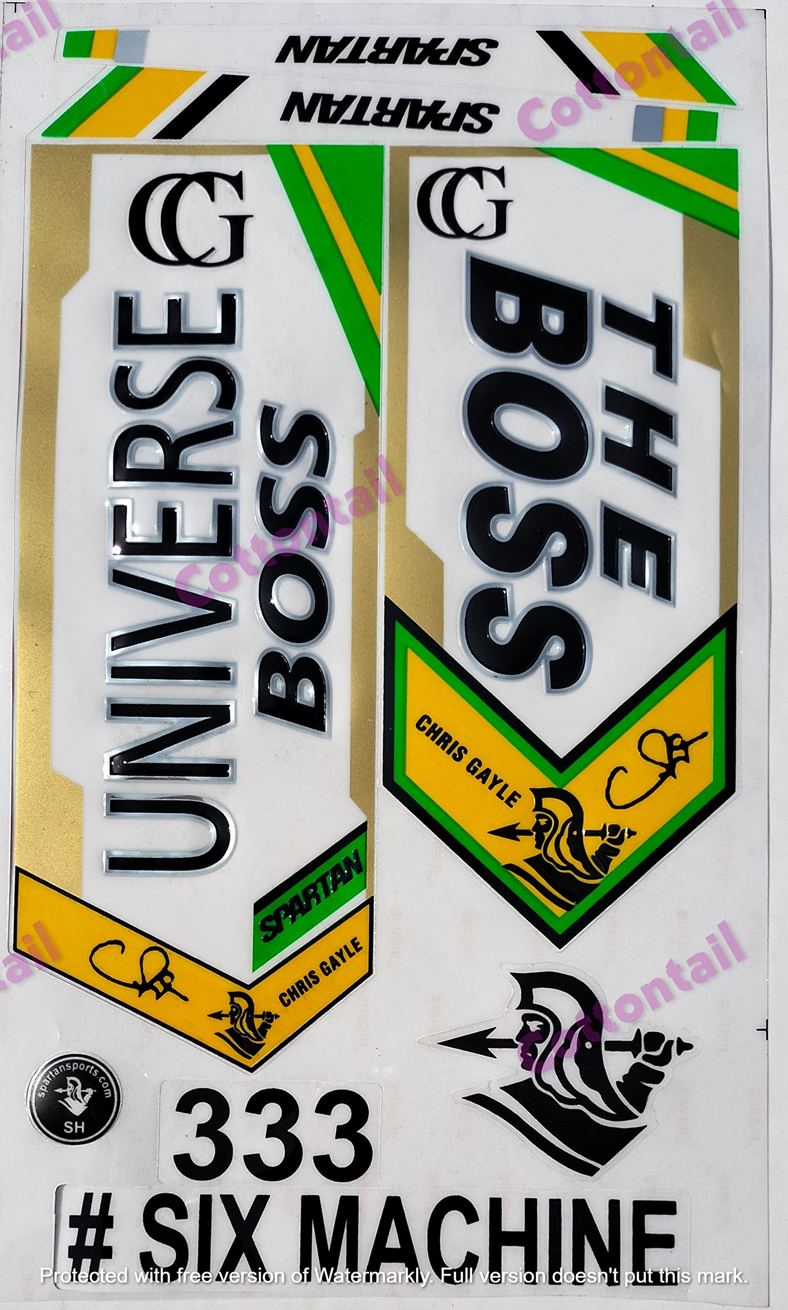 Cottontail | 3D Universe Boss | Chris Gayle Edition | English Willow | Embossed Cricket Bat Sticker | Yellow (B0BX9XJJ5G) Amazon Price History, Amazon Price Tracker