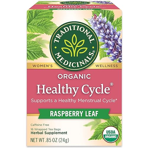 Traditional Medicinals Tea, Organic Healthy Cycle, Supports Healthy Menstrual Cycles, Includes Spearmint,16 Tea Bags - Healthy Cycle - Pack of 1