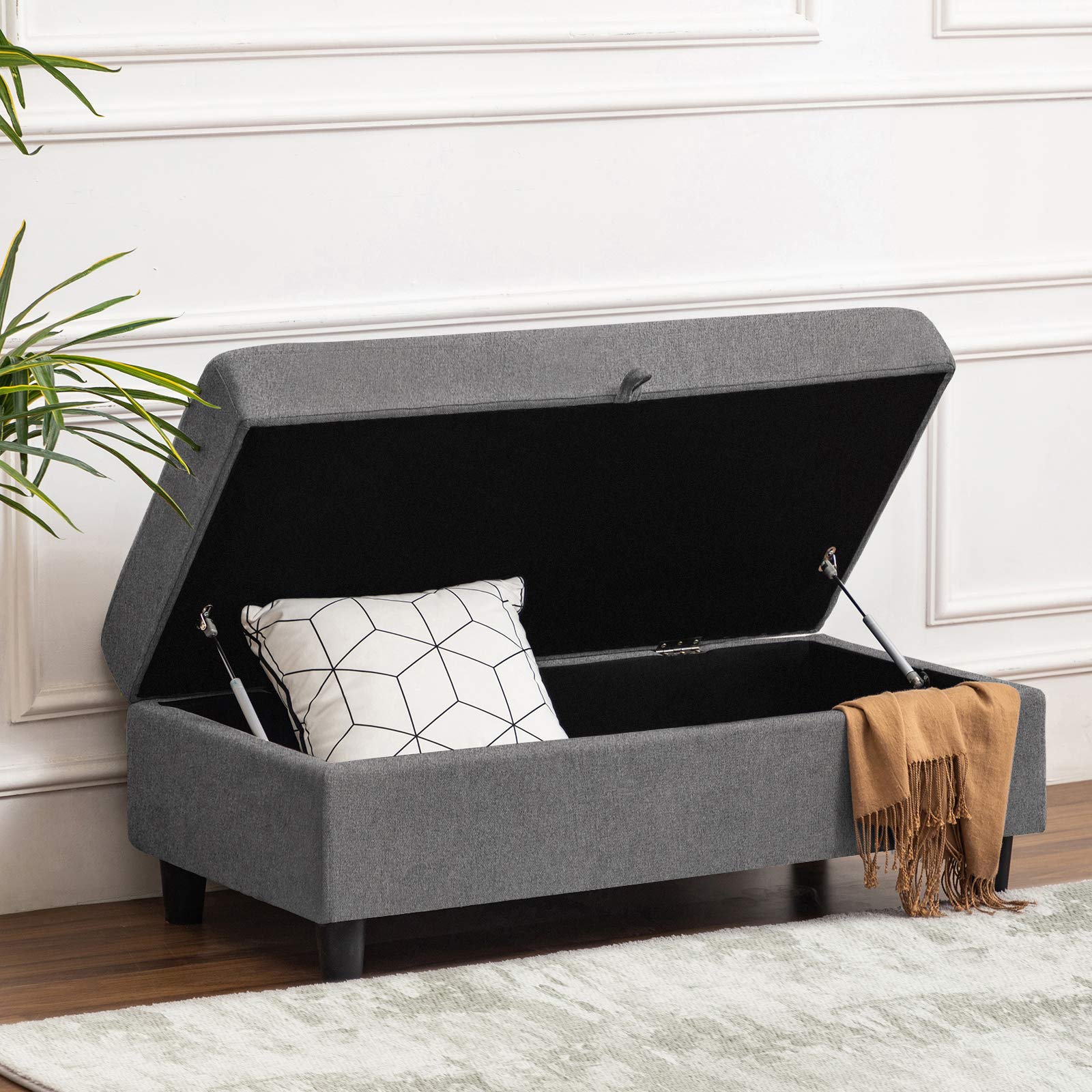 HONBAY Reversible Sectional Couch with Ottoman LShaped Sofa for Small