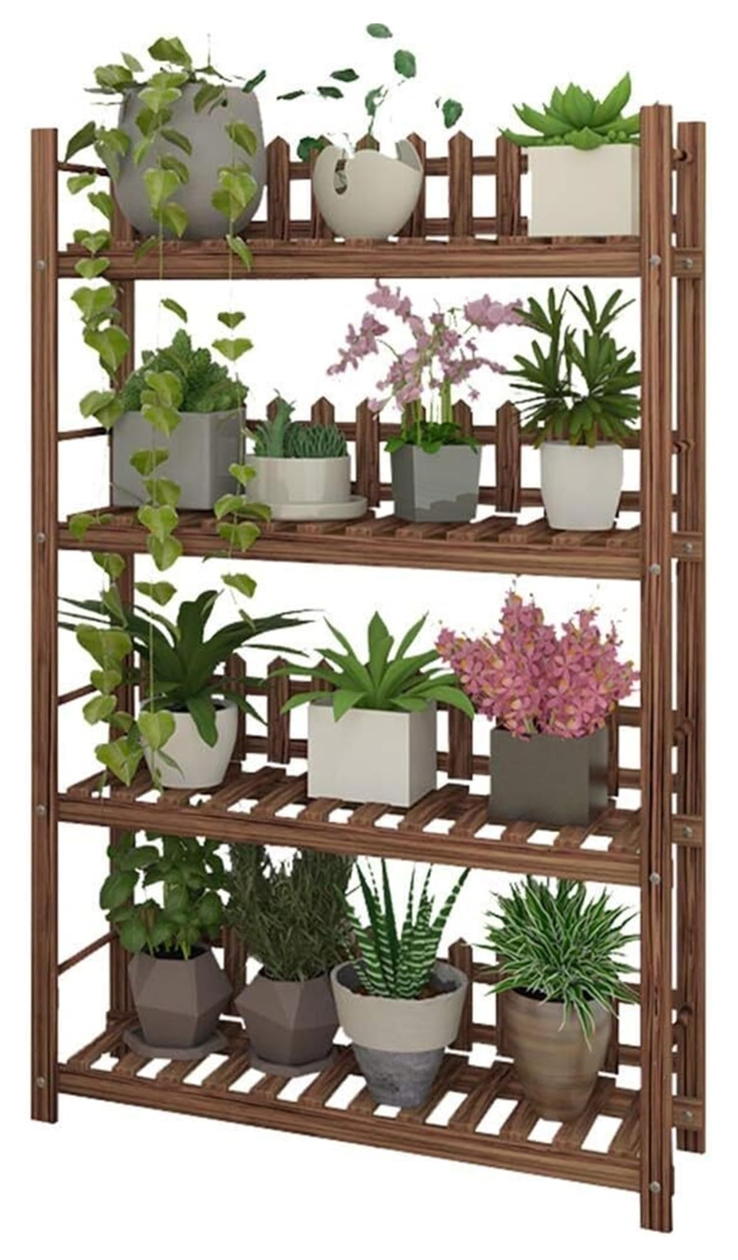 SnamicE 4 Tier Plant Stand Pot Display Holder Flower Shelf Multi Level Ladder Plant Display Stand,