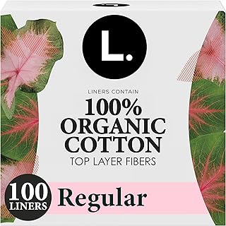 L. Ultra Thin Liners for Women, Regular Coverage, Organic Cotton Top Lay...