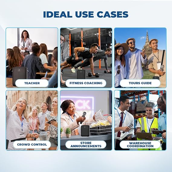WinBridge Wireless Voice Amplifier with Microphone for Teachers,Tour Guides