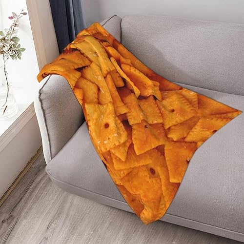 Miniatura 6 de Divertida manta de franela de forro polar con estampado realista de galletas de queso y comida, manta de cama suave para sofá, para el hogar, ropa