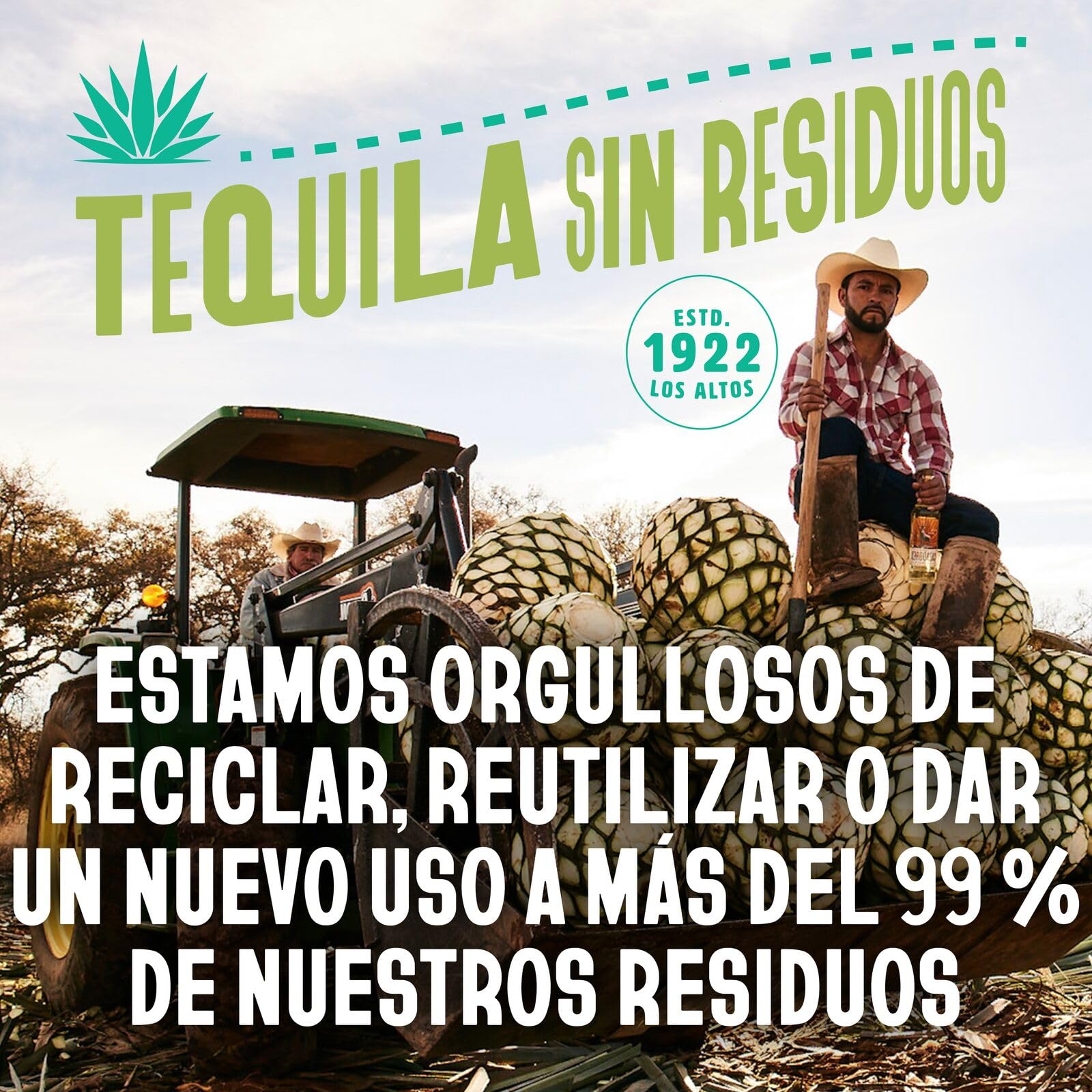 CAZADORES Tequila Blanco, 40% vol., 70 cl / 700 ml, Alcohol Doblemente Destilado Elaborado con 100% Agave Azul Weber