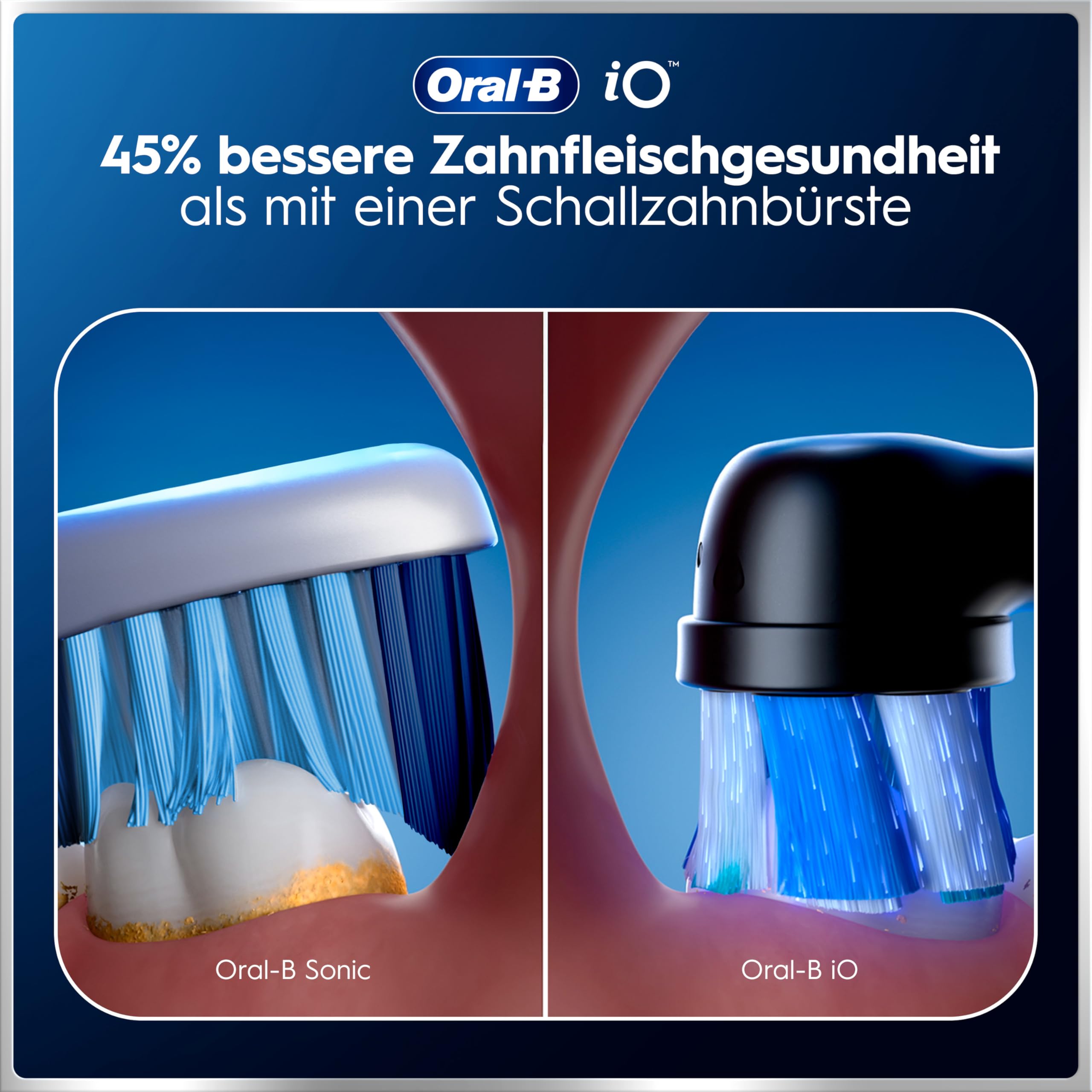 Oral-B iO Series 6 Elektrische Zahnbürste Schwarz PLUS Ausgewählte Original Oral-B iO Aufsteckbürsten Schwarz 7x