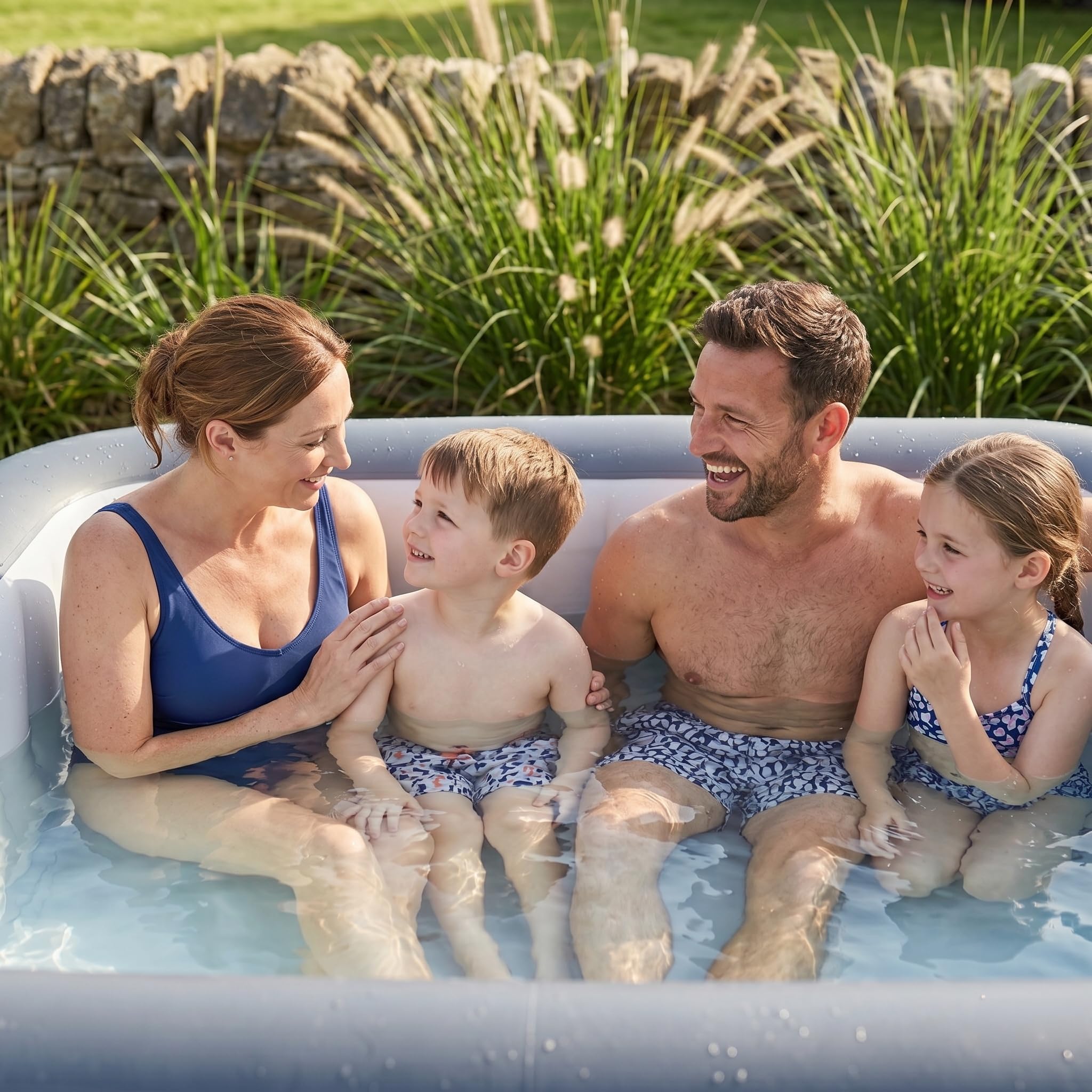 SPA Inflable Wave | Calentador ecológico Integrado | Sistema de Masaje Aquajet | Protección anticongelante | Configuración rápida de 15 Minutos (Pacific, 4 Personas | Gris Oscuro)