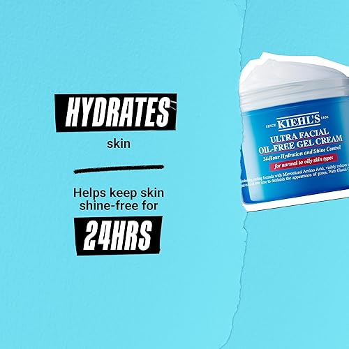 Miniatura 5 de Kiehl's Hidratante facial sin aceite, crema de gel reductora de brillo para pieles grasas a normales, hidrata la piel durante 24 horas, minimiza