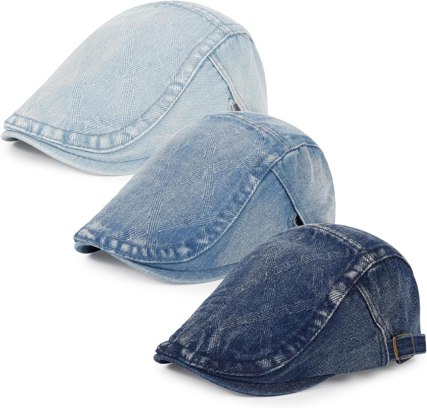 Flat Caps For Men 3-Pack Men's Newsboy Caps 100% Cotton