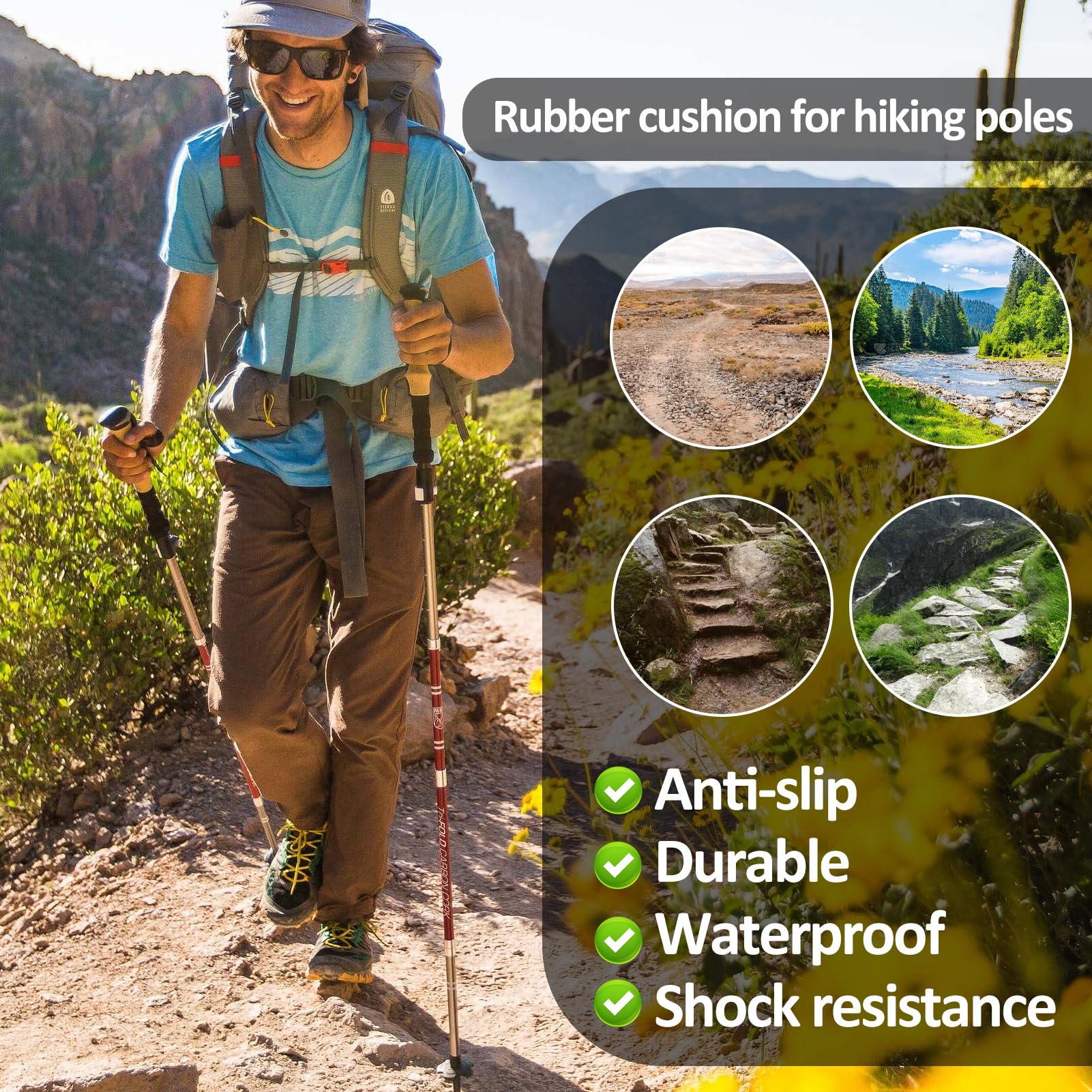 4 Stück Nordic Walking Stöcke Gummipuffer,Walking Stöcke Gummipuffer,Nordic Walking Pads,Gummipuffer Für Wanderstöcke, Für Leki Gummipuffer Alle Gängigen Wanderstock Trekkingstöcke 11mm