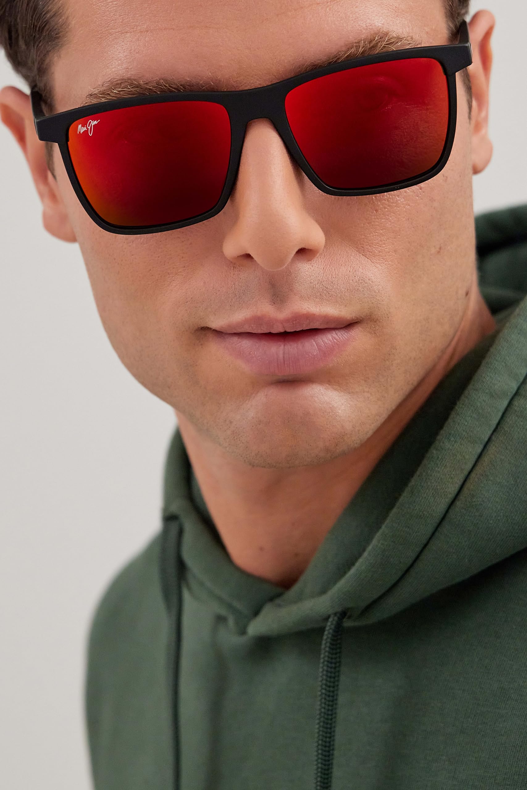 Maui Jim Męskie i damskie jednokierunkowe polaryzacyjne prostokątne okulary przeciwsłoneczne