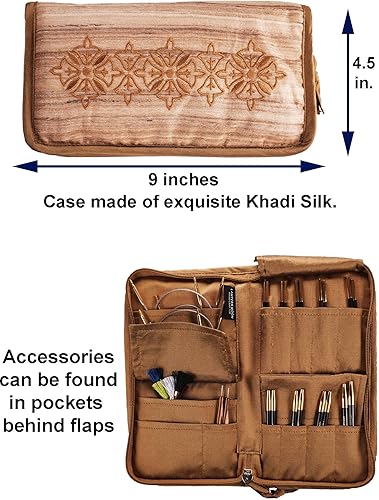 Miniatura 2 de Lantern Moon Ancestry - Juego de 9 pares de agujas de tejer circulares intercambiables de 4 pulgadas, hechas a mano de ébano de EE. UU. 2.5, 3, 4,