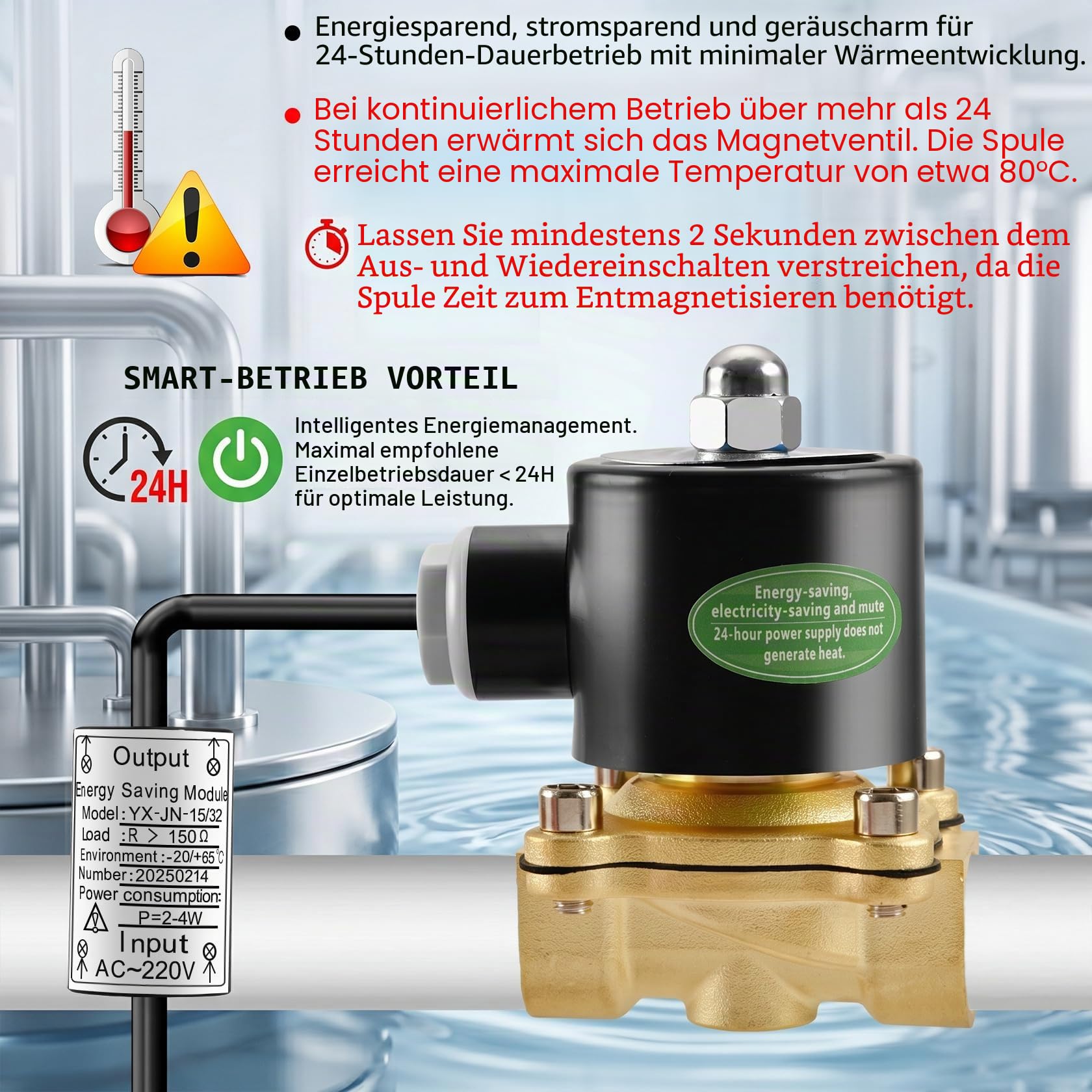 Heschen Messing Elektrisches Magnetventil, 2W-160-15J, 1/2 Zoll, AC220V, Direct Action Wasser Air Gas Normalerweise geschlossen Ersatz-Ventil