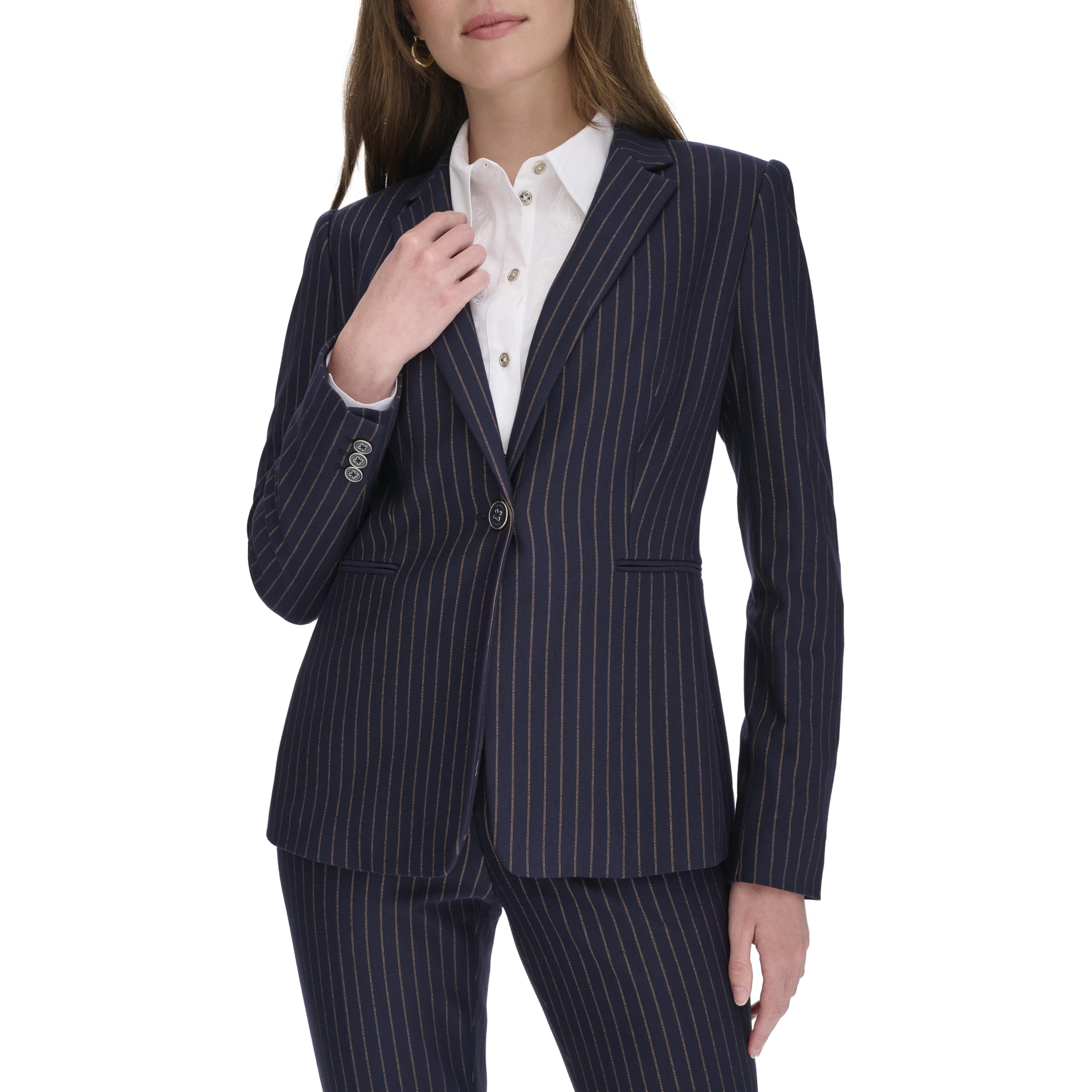 Tommy Hilfiger Womens Pinstripe Blazer