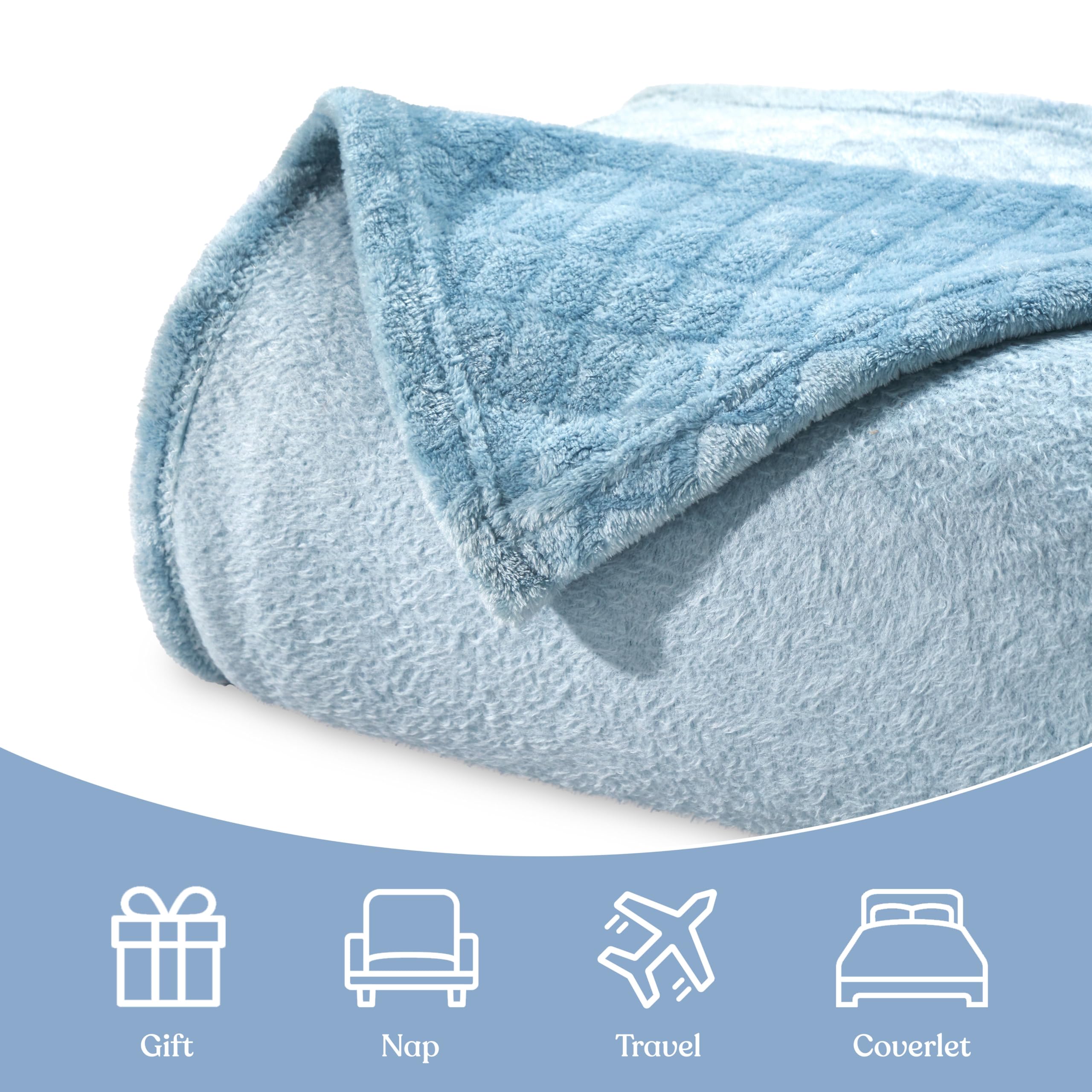 Superior Alaska Diamond Throw Blanket - Platinum Plush Fleece Blanket For Couch & Bed