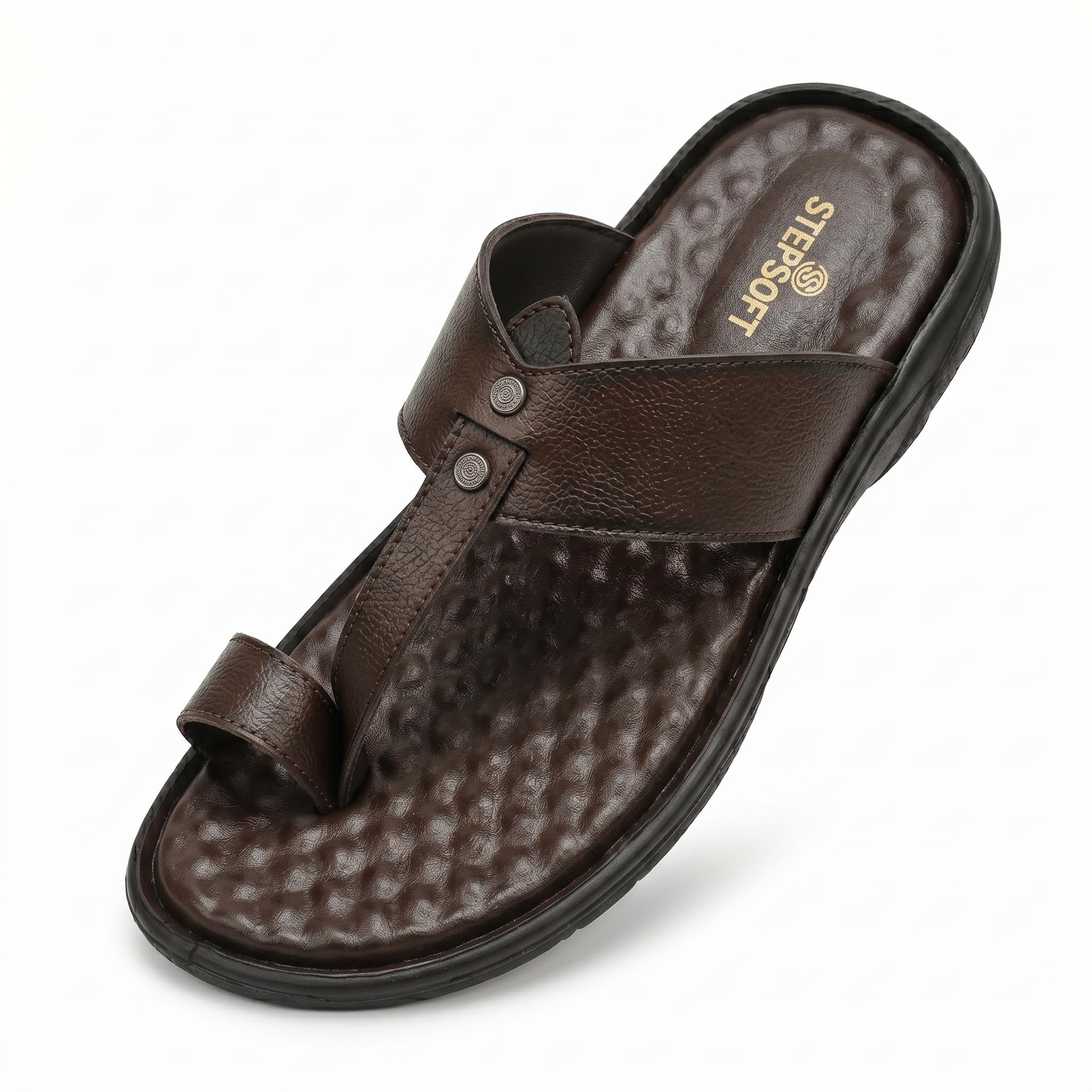stepsoft Kolhapuri Chappal for Men Original | Comfortable Faux Leather Chappal for Man | Traditional Kolhapuri Slippers for Casual & Ethnic Wear | Durable Daily Use Gents Slippers Footwear-picture-12