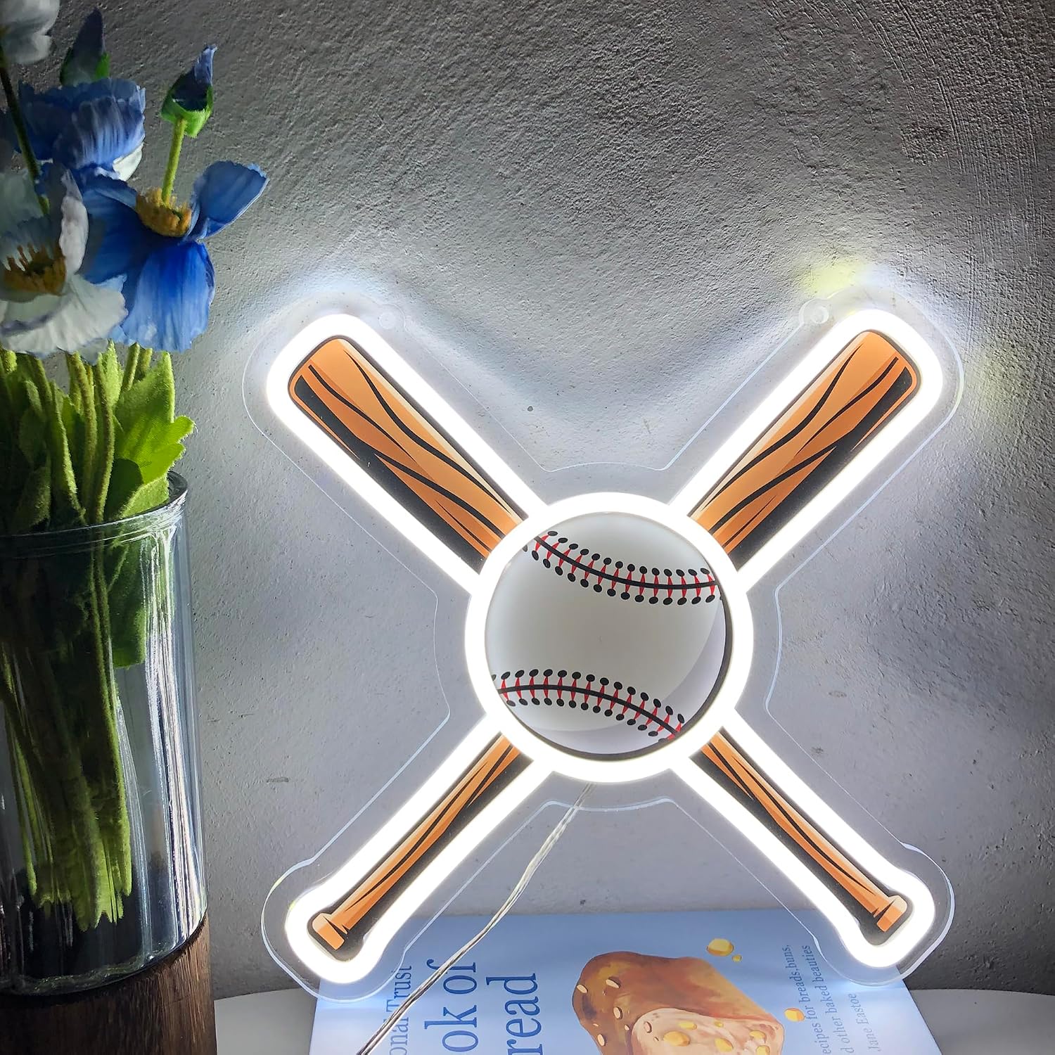 Baseball Neon Sign, Basketball Led Neon Light, LED Neon Signs for Wall Decor, Neon Signs for Boys Teens Bedroom Gamer Room Art Decor, Rugby Shape Neon Wall Sign for Birthday Party Gift
