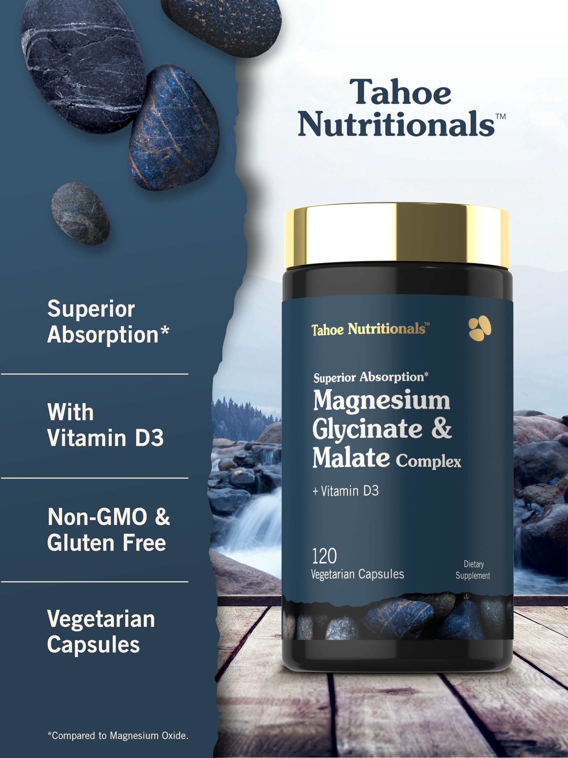 Tahoe Nutritionals Magnesium Glycinate and Malate Complex with Vitamin D3 — Amazon image 4