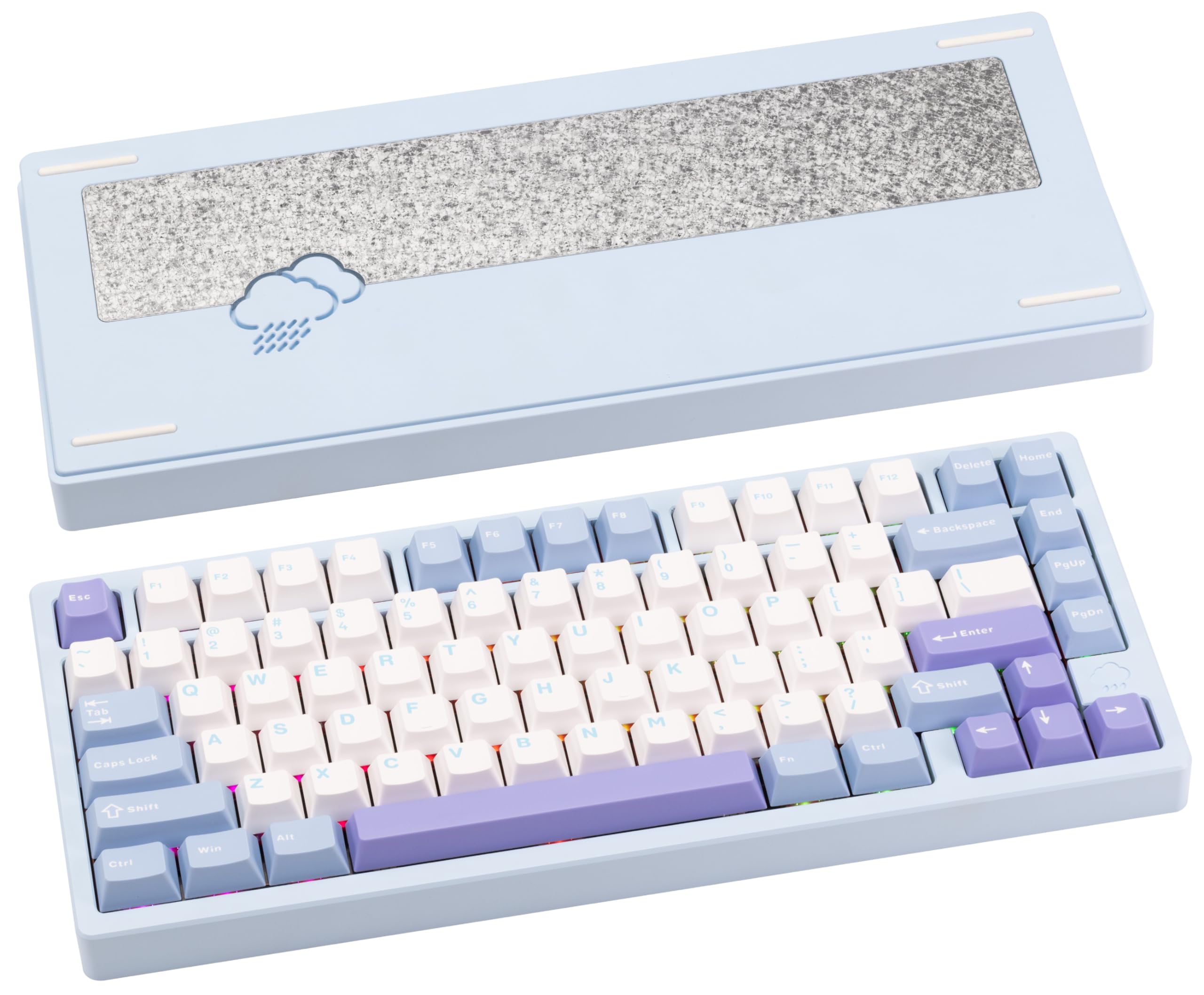 WOBKEY Rainy 75 Aluminum Cocoa Switch Mechanical Keyboard with Superior Acoustics, Wired, BT, 2.4G wireless Connectivity (Pro - White) — view 7