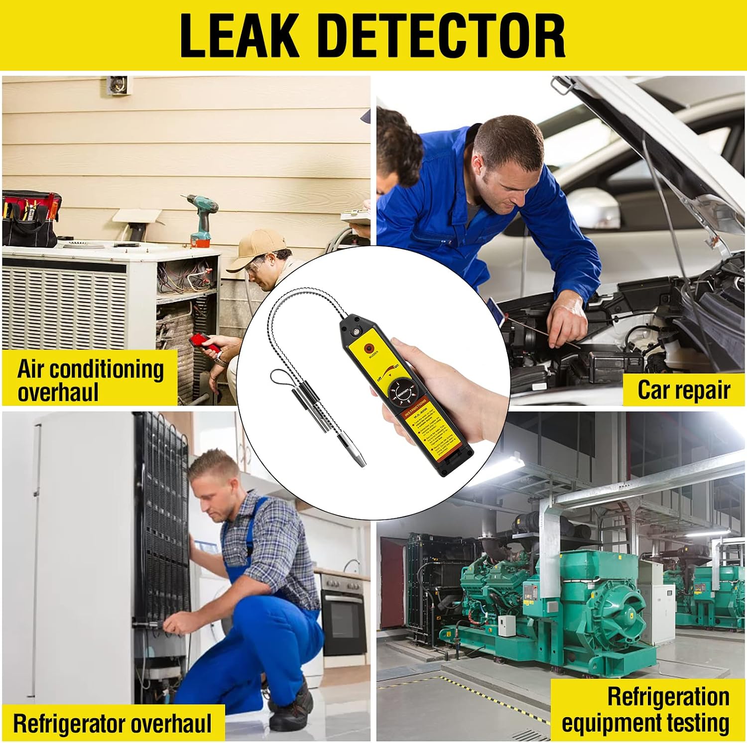 Simbow Freon Leak Detector with LED Light, [2021 Upgrade] Refrigerant Halogen Leak Detector Portable R134a R410a R22a R600a R290 CFCs HCFCs HFCs Tester Air Conditioner Detection Tool HVAC