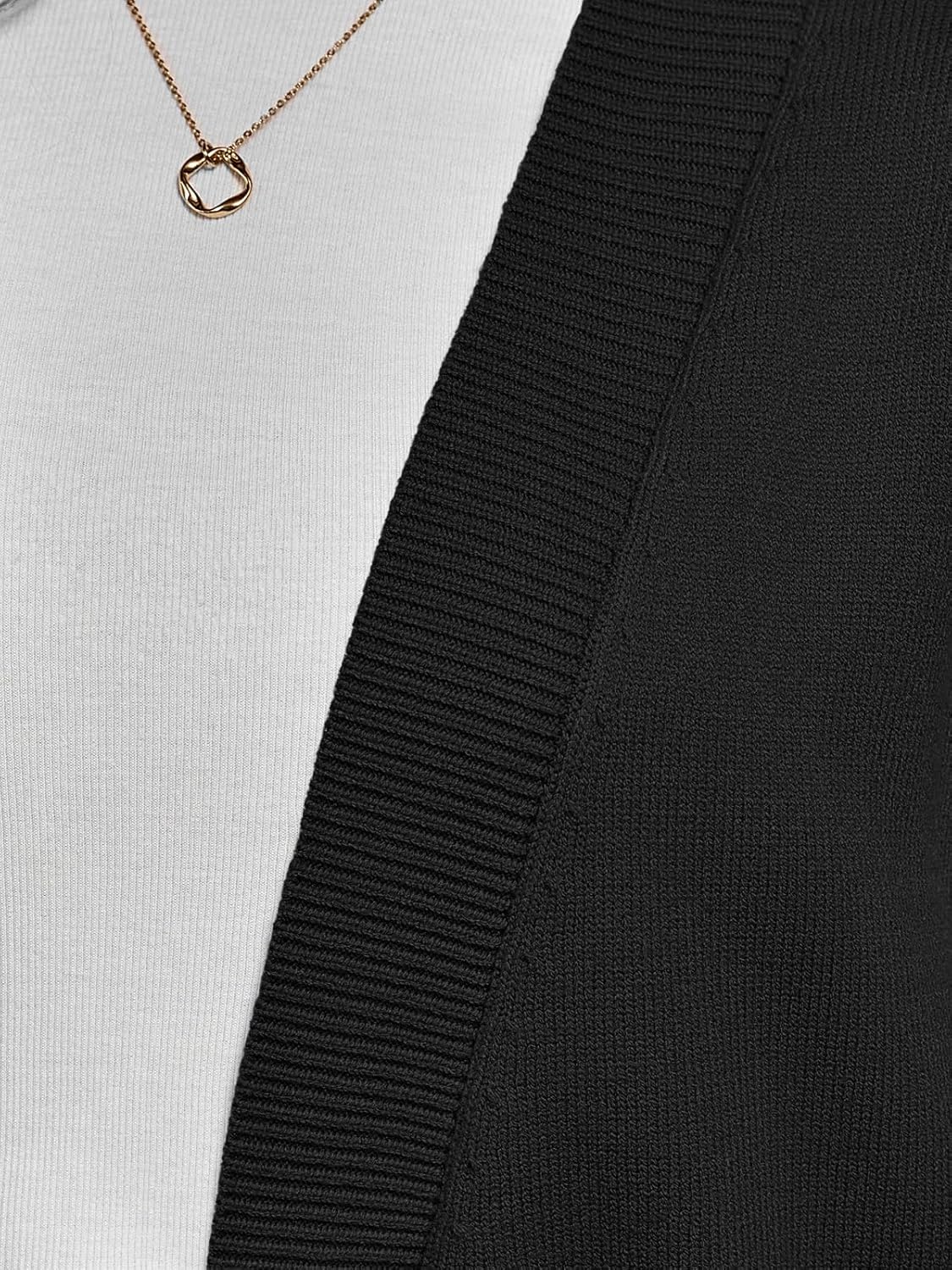 LILLUSORY Women V Neck Sweater Vest Oversized Long Cardigan Casual Vest Tops 2025 Trendy - Image 5