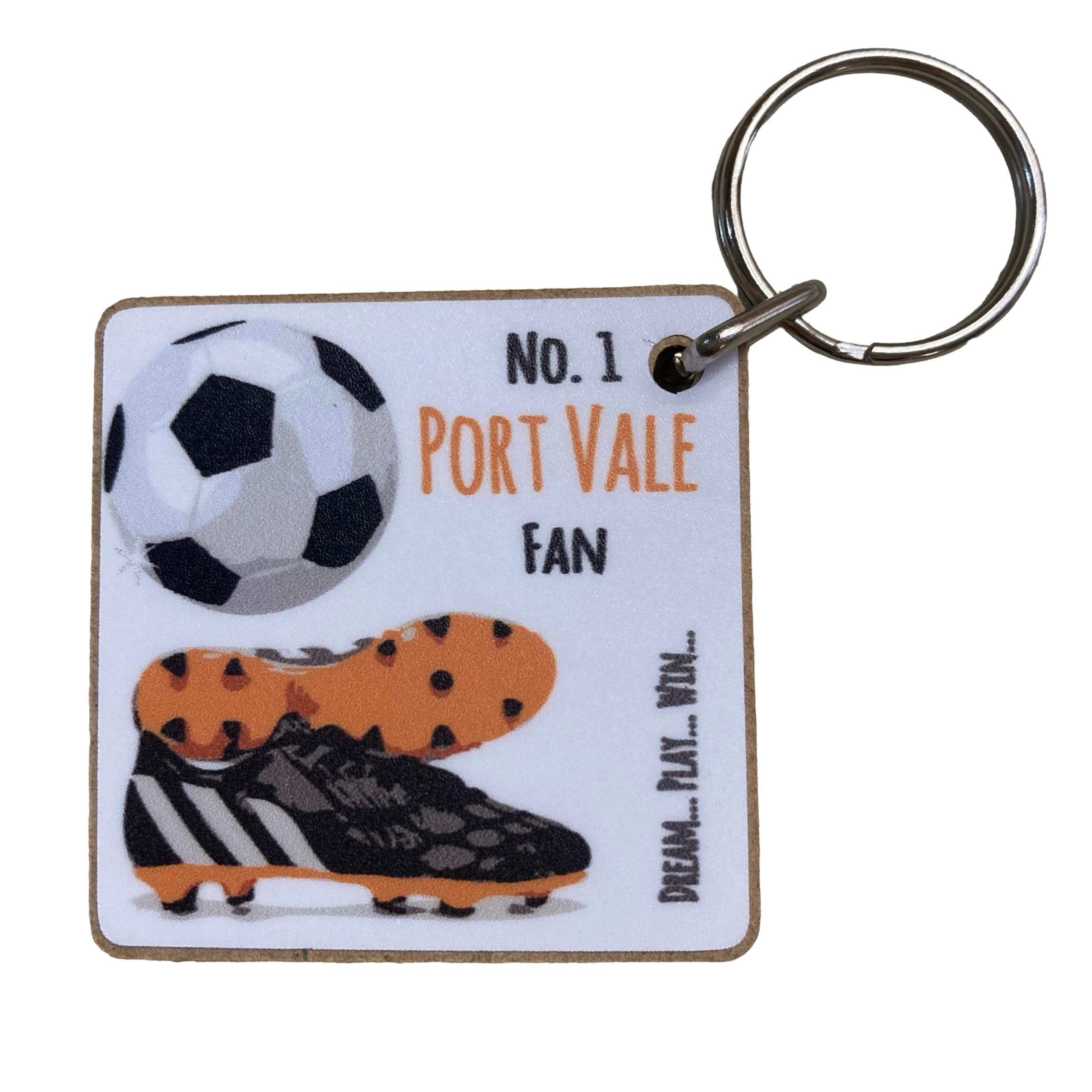 WHITE COTTON CARDS Port Vale Valiants FC Football Club Fan - KEYRING (K-FN101)