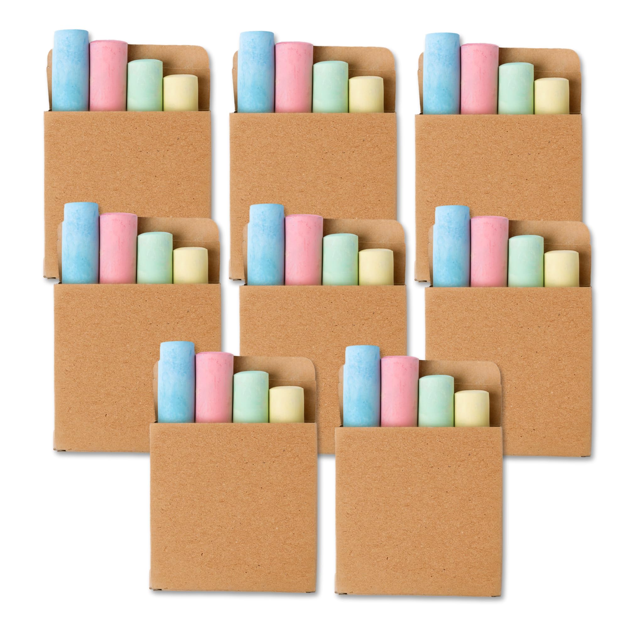 8 paquetes de tizas de 4 colores, tiza de colores para pintar, tiza callejera, tiza para niños, ideal para cumpleaños infantiles, comienzo escolar y bodas, no tóxico y lavable