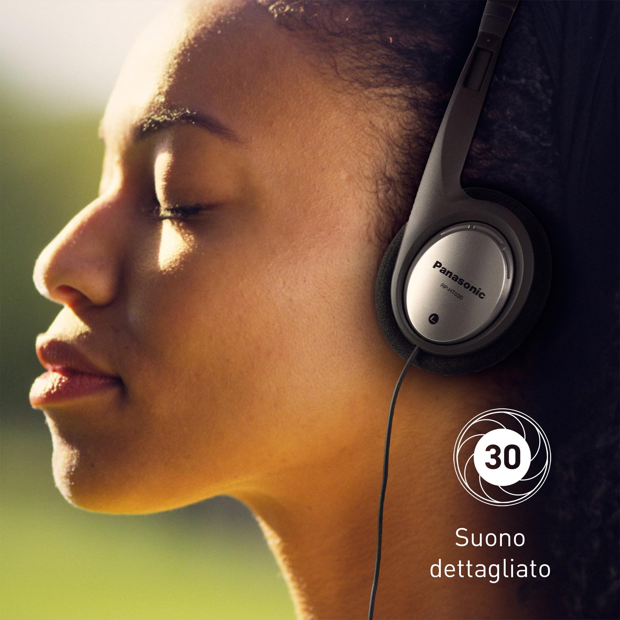 Panasonic HT030 Cuffie con Filo Ergonomiche Pieghevoli, Cavo 1,2 m, Argento