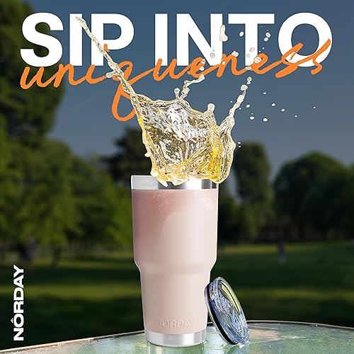 Miniatura 6 de NORDAY Vaso con tapa, 30 onzas, con aislamiento de arena, de acero inoxidable, doble pared aislada al vacío, taza de café de viaje para portavasos