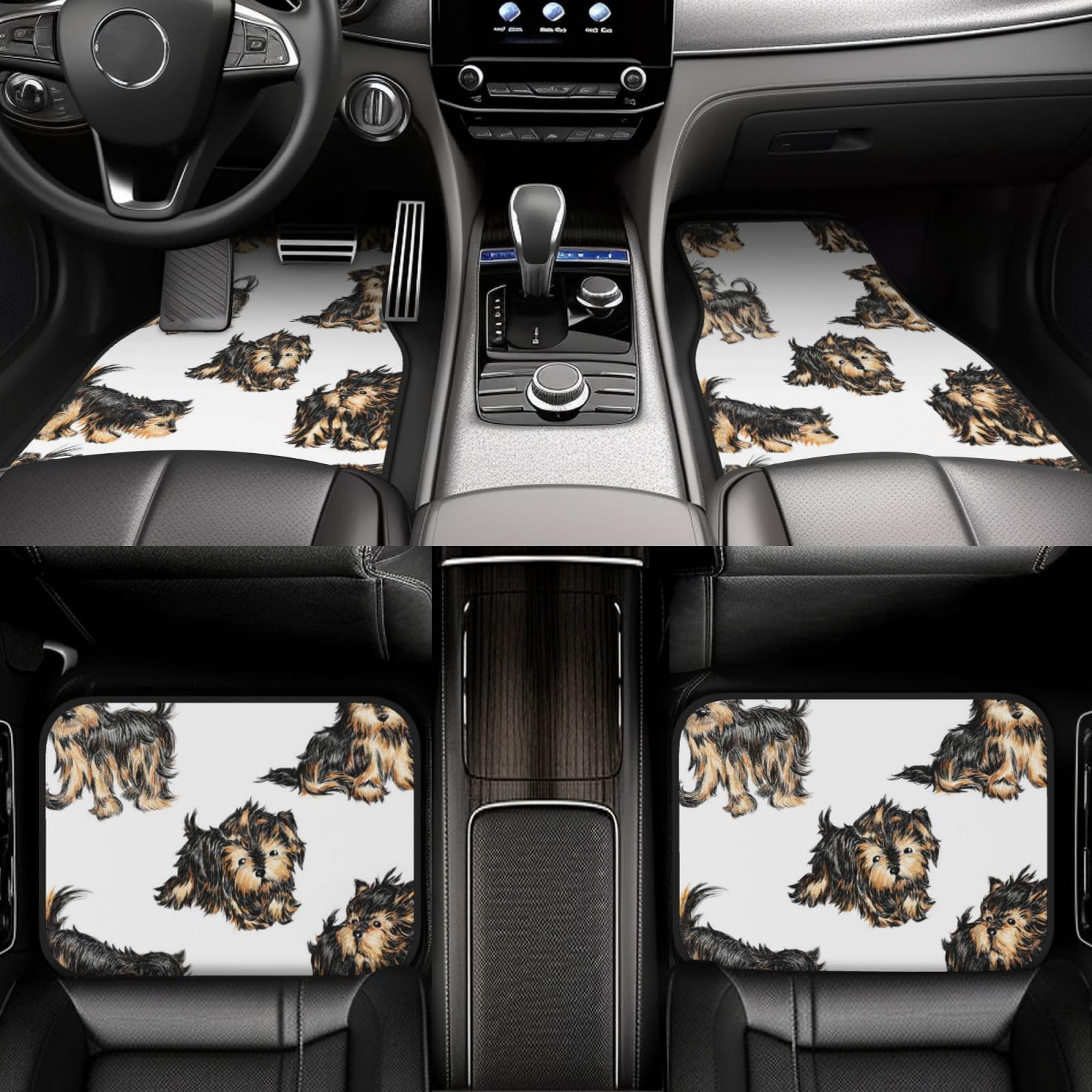 Yorkshire Terrier, 4er-Set Auto-Fußmatten, Neopren-Fußmatten für Fahrzeuge, rutschfeste Auto-Fußmatten, Autozubehör
