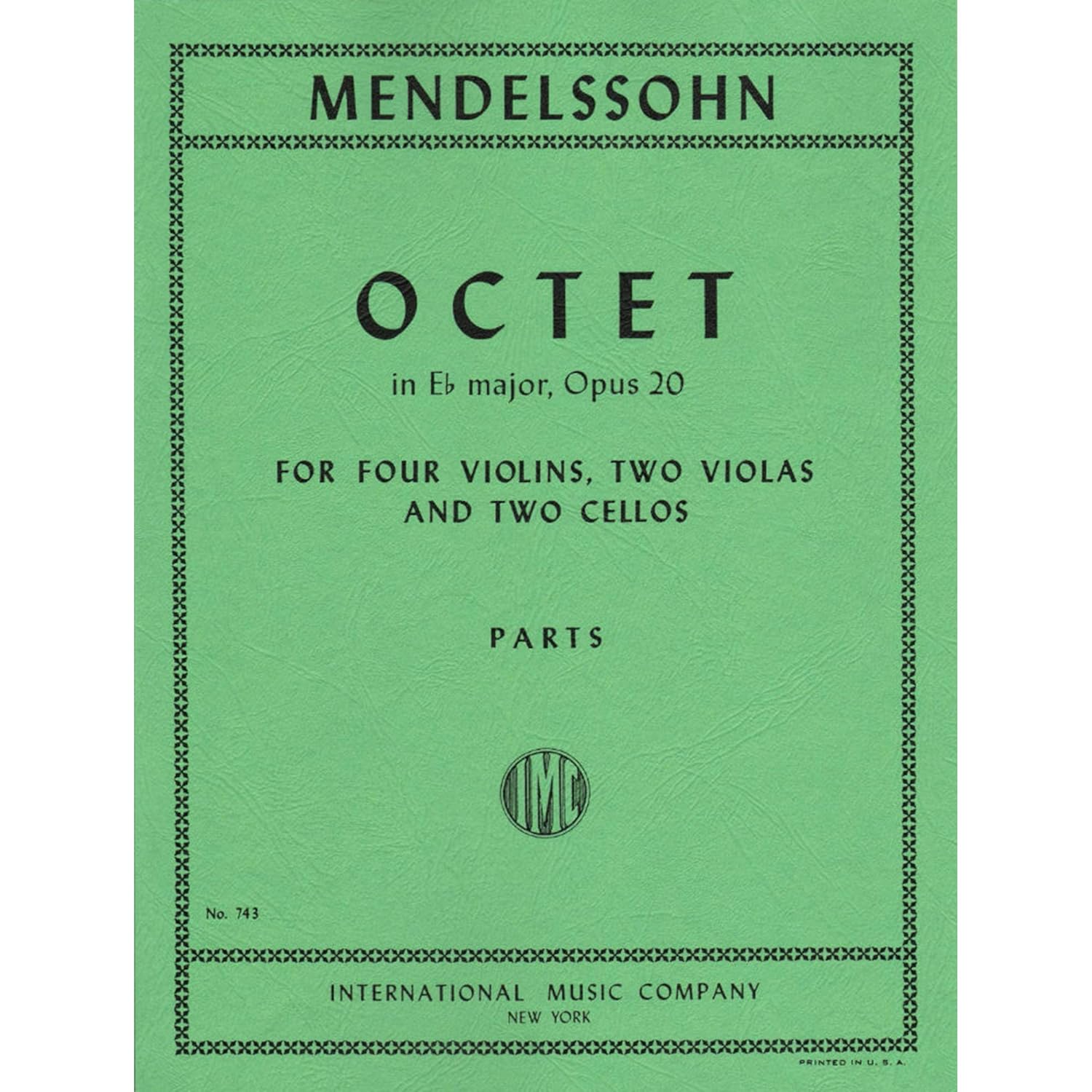 Mendelssohn, Felix - Octet in E-flat Major, Op. 20 - Four Violins, Two Violas, and Two Cellos      Sheet music