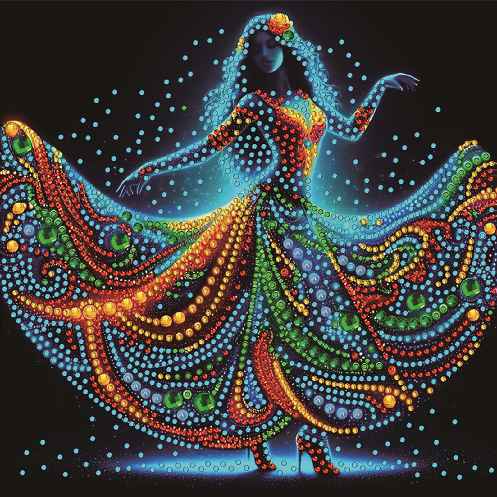 Skirt Girl 5D Partial Drill Diamond Painting Kit for Adults Home Decoration 11.81x11.81 Inch Crystal Gem Art