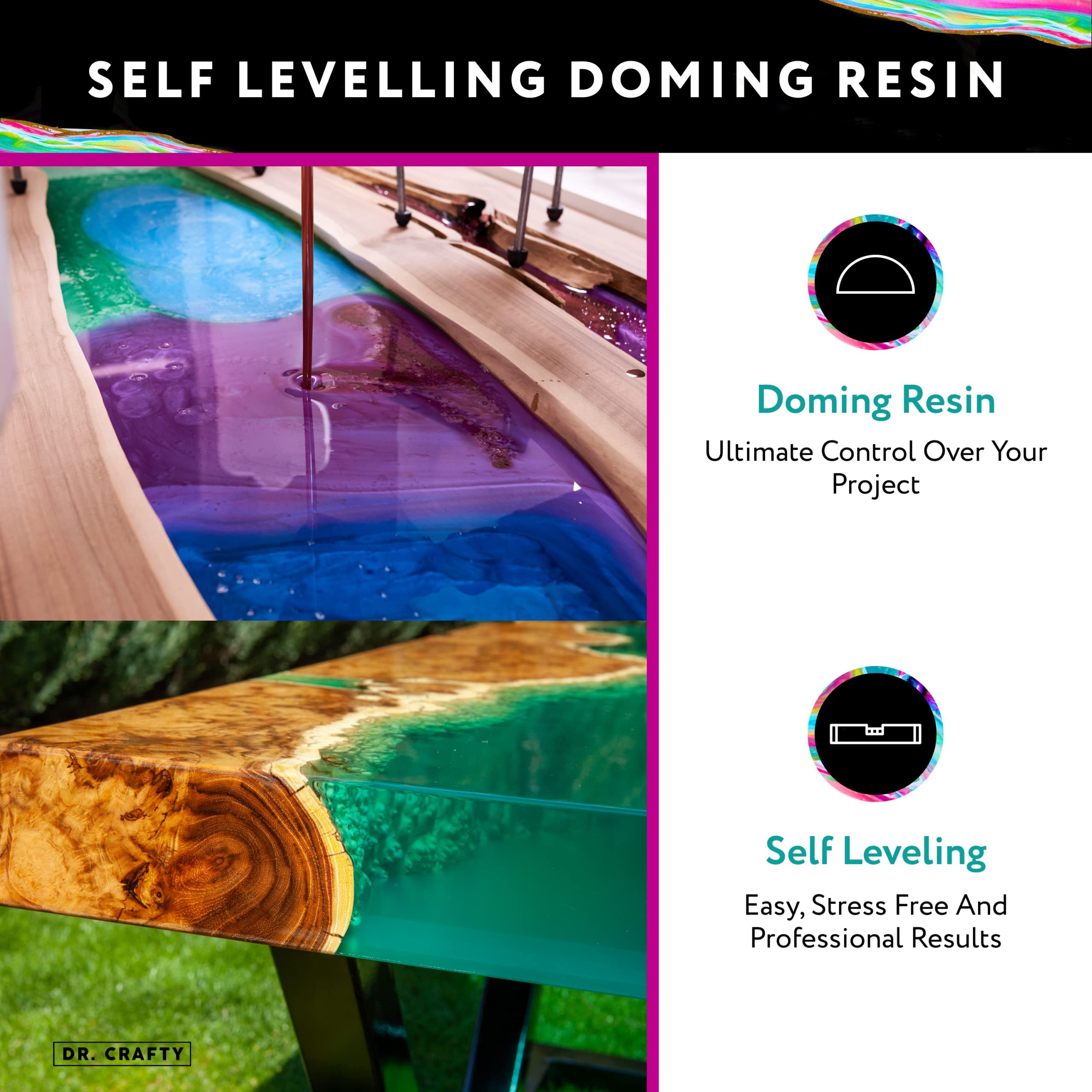 DR CRAFTY Clear Epoxy Resin Deep Pour Epoxy Casting Resin Kit Clear