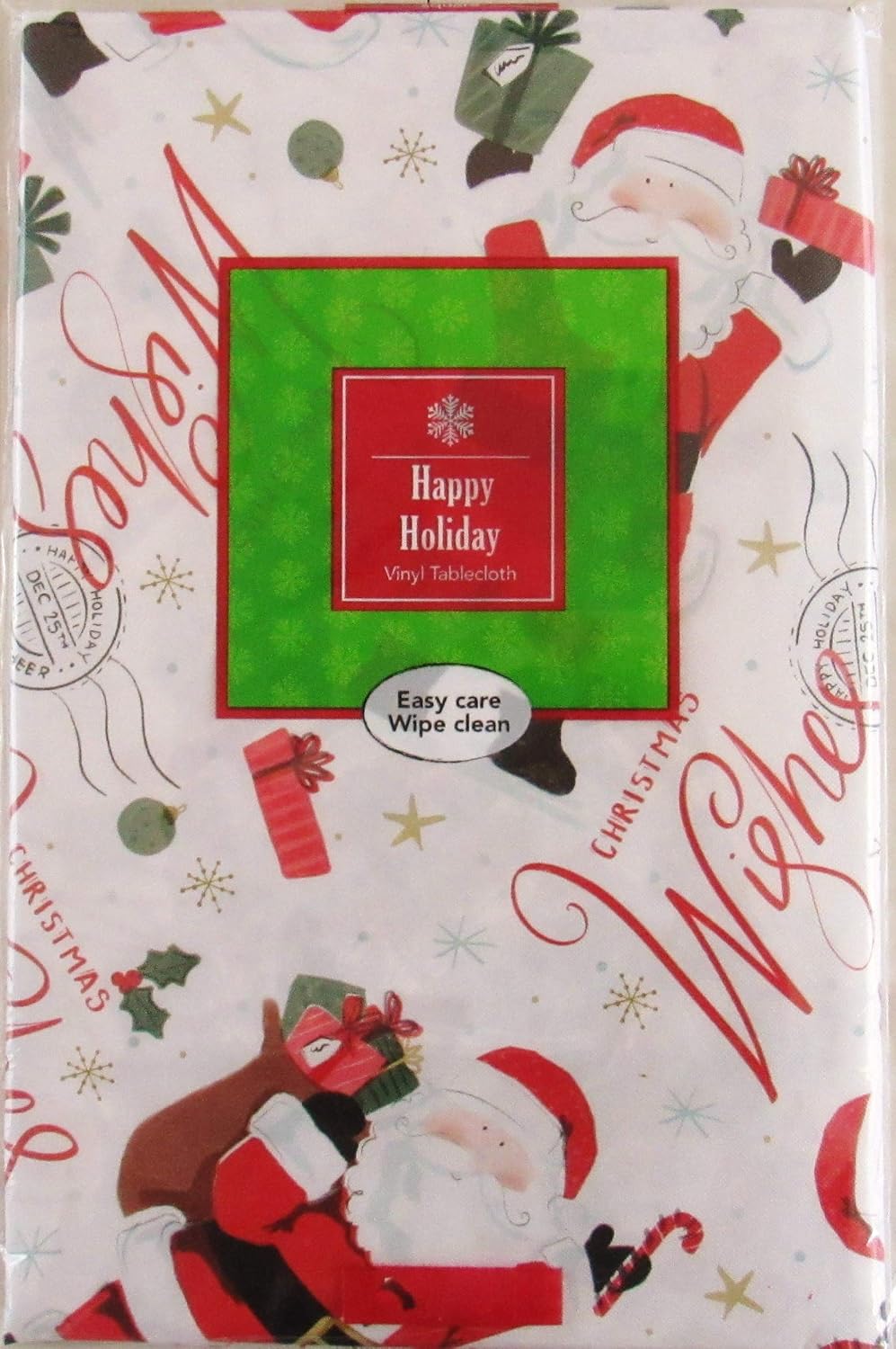 One-Day Sale: Up to 70% Off Santa's Christmas Wishes Vinyl Flannel Back Tablecloth (52 x 70 Oblong)