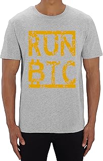 Run BTC Crypto Bitcoin Cryptocurrency T-Shirt Art Uomo Donna Classic Urban tees